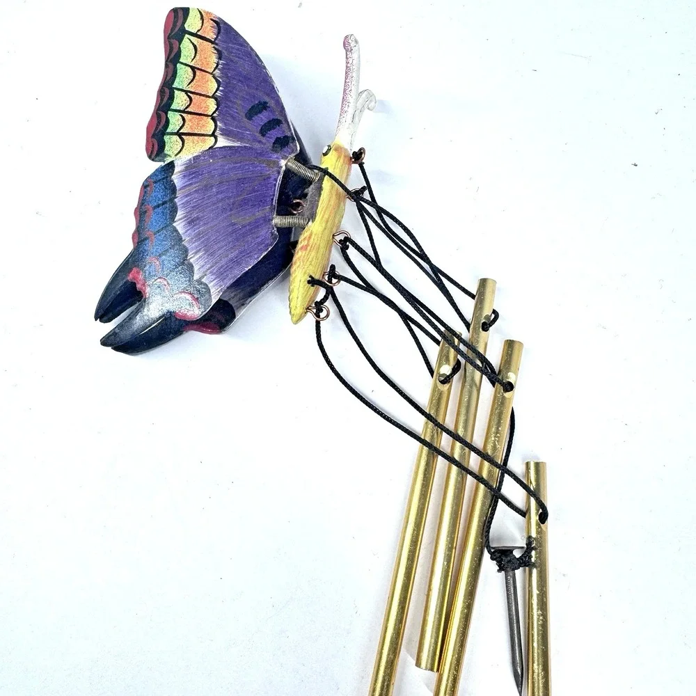 Vintage Colorful Butterfly Wind Chime Hanging Decor Spring Garden Patio Decor
